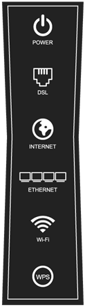 Tower-style modem gateway lights