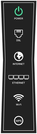 Tower-style modem gateway power light green