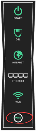 illustration of a gateway modem with the WPS light