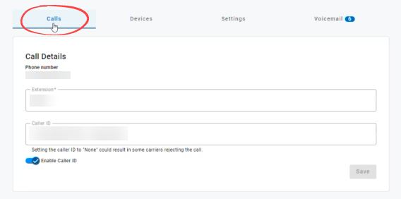 Connected Voice call settings