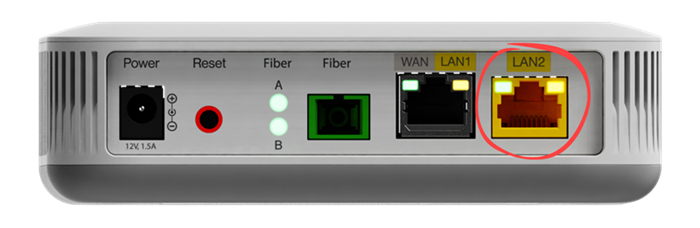 bottom view of C5500XK showing LAN2 port