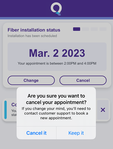 Cancel appointment - are you sure?