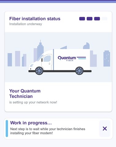 Installation appointment showing technician on site and working