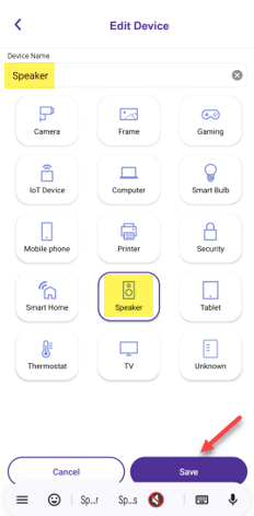 Nombra el dispositivo y toca Save (Guardar)