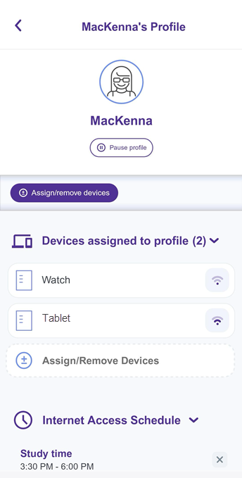 App screenshot showing profile details screen