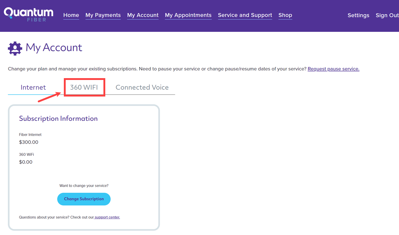 Account portal screenshot, step 3