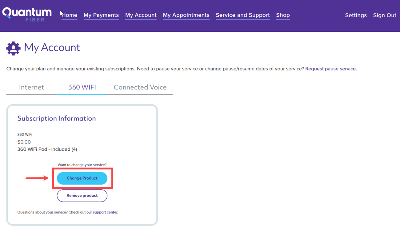 Account portal screenshot, step 4