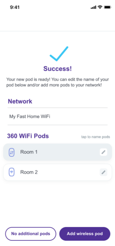 360 WiFi setup app, notifications screen