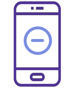 Icon for no connection on mobile device