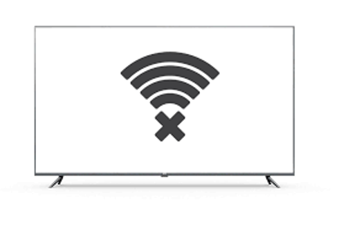 Illustration showing no WiFi connection on TV screen