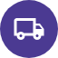 purple moving van icon
