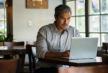 Man working on laptop